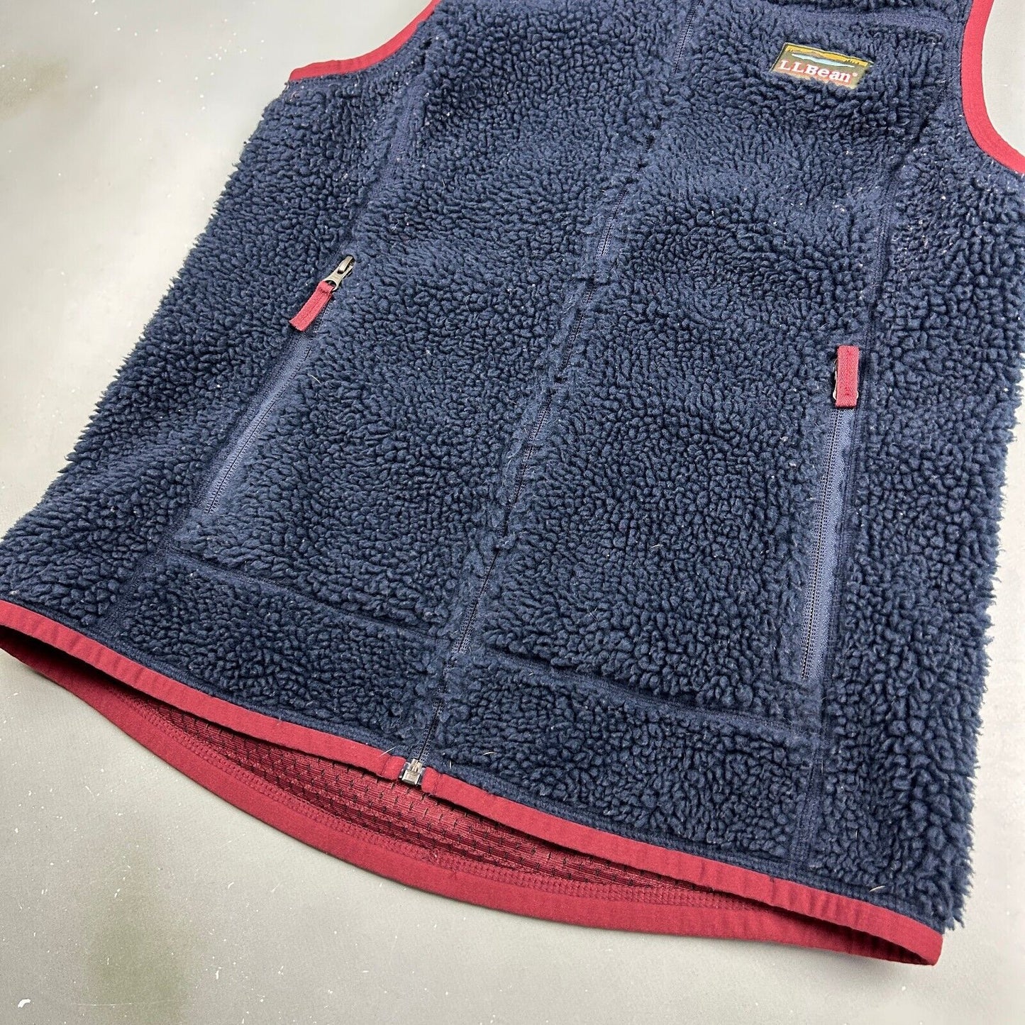 VINTAGE L.L Bean Deep Pile Full Zip Vest Fleece Sweater sz Small Adult