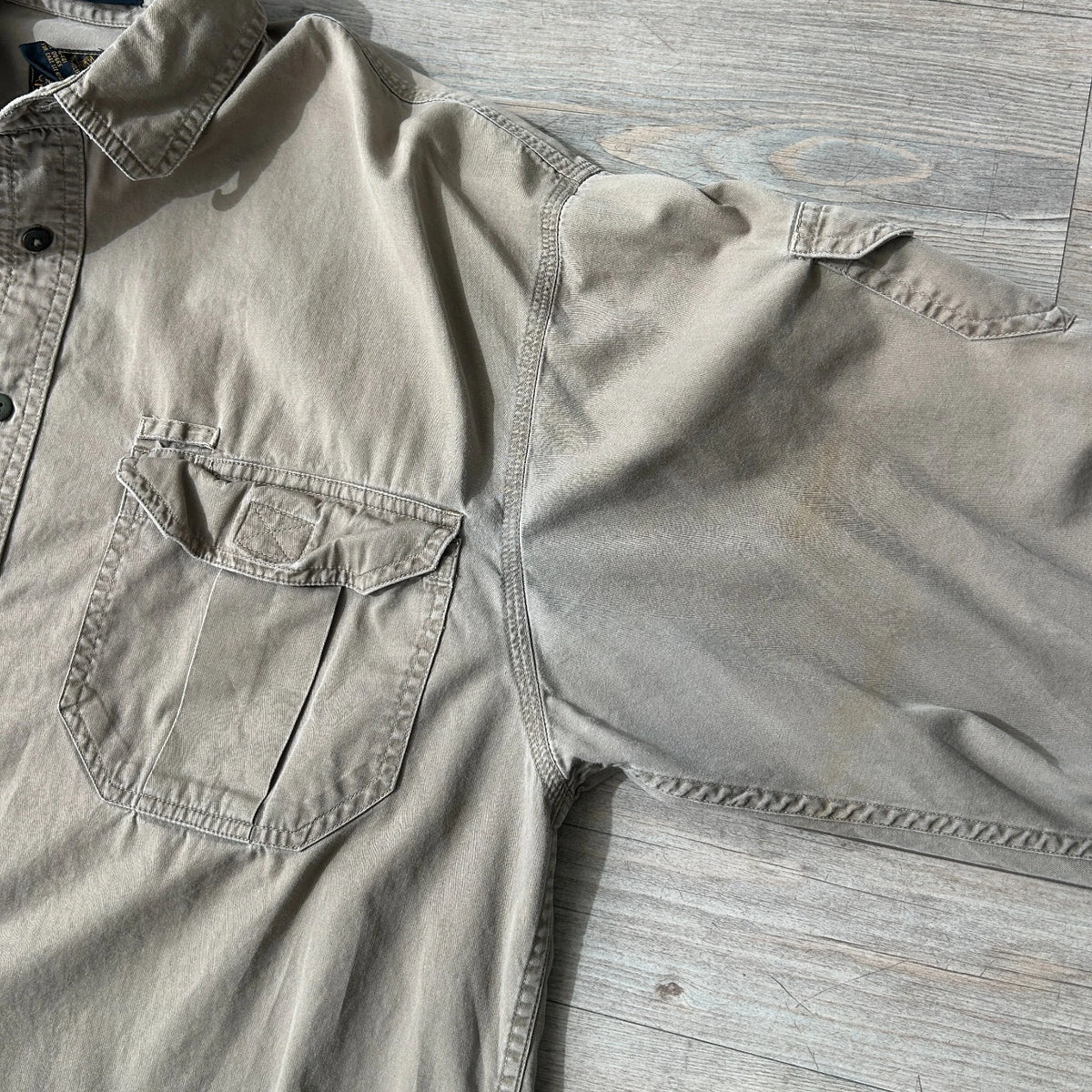 VINTAGE 90s | Eddie Bauer Rufton Twill Multi Pocket Button Down Shirt sz L