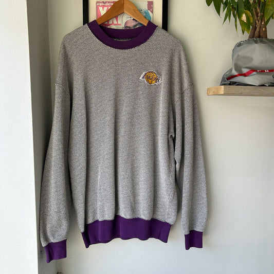 VINTAGE 90s | Los Angeles LAKERS Dodger Crewneck Sweater sz L