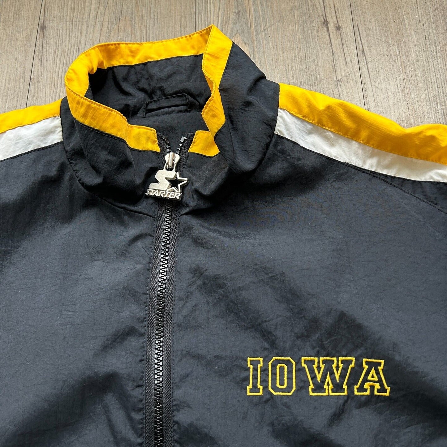 VINTAGE 90s | IOWA Hawkeyes STARTER Full Zip Jacket sz L Adult