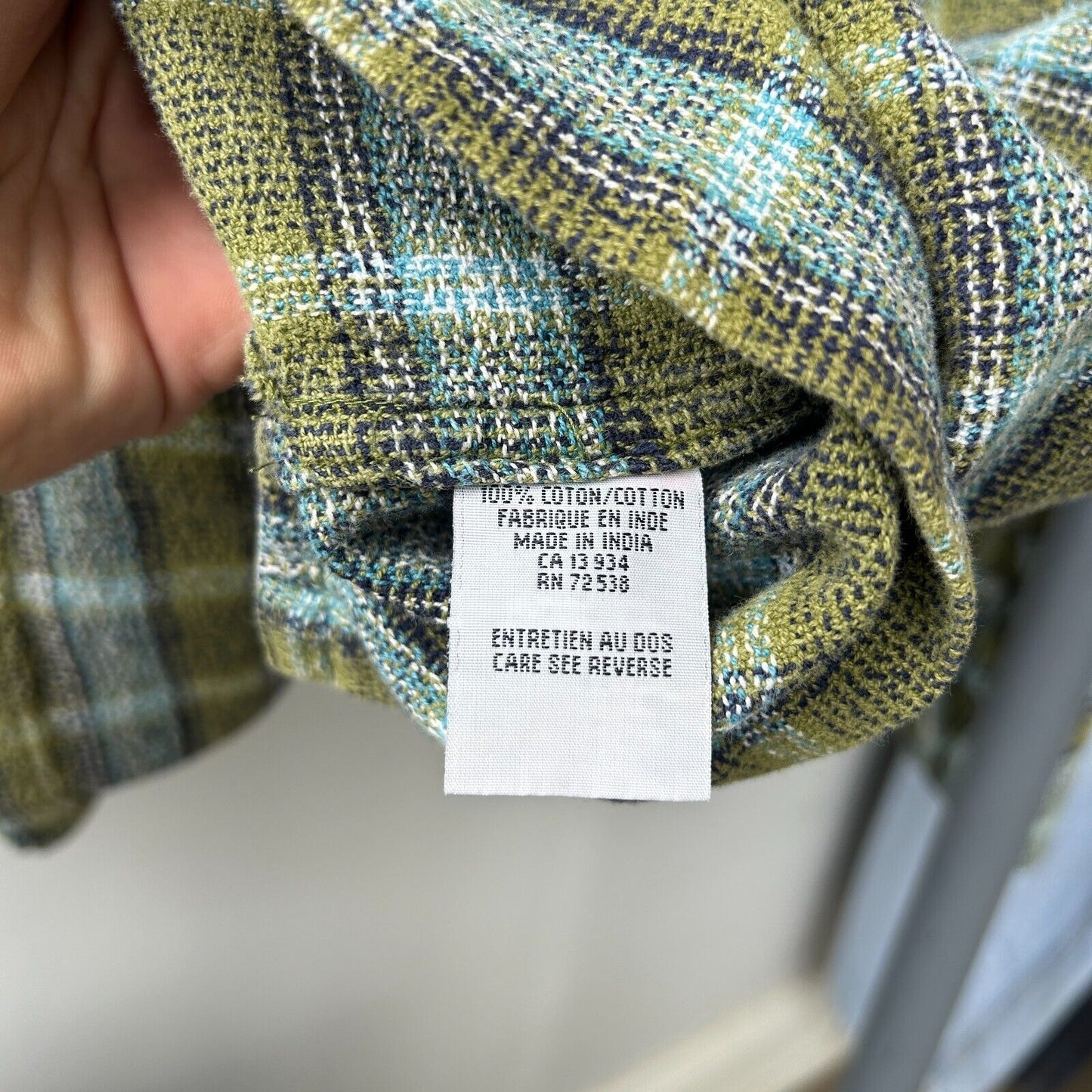 VINTAGE | President Stone Textured Plaid Button Down Shirt sz L