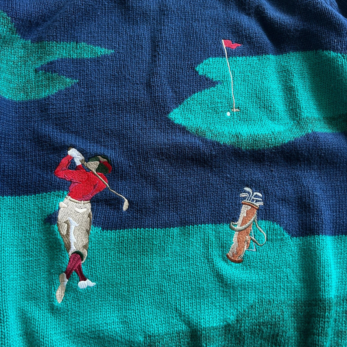 PAR FOUR | GOLF Shot Embroidered Artwork Vintage Knit Sweater sz M