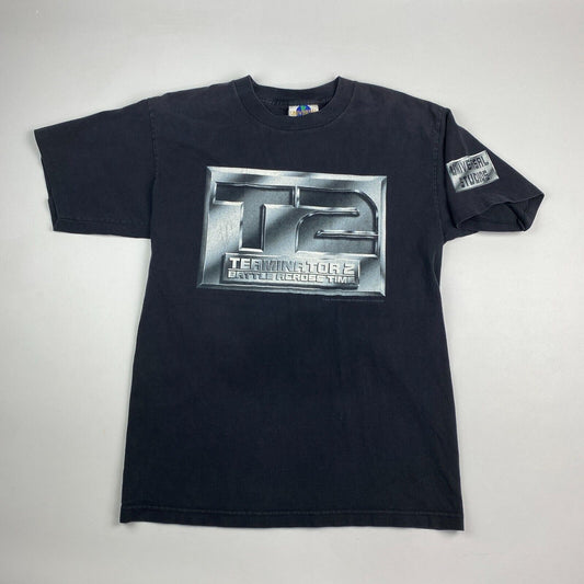 VINTAGE 90s Terminator 2 Universal Studios Movie T-Shirt sz M-L Men
