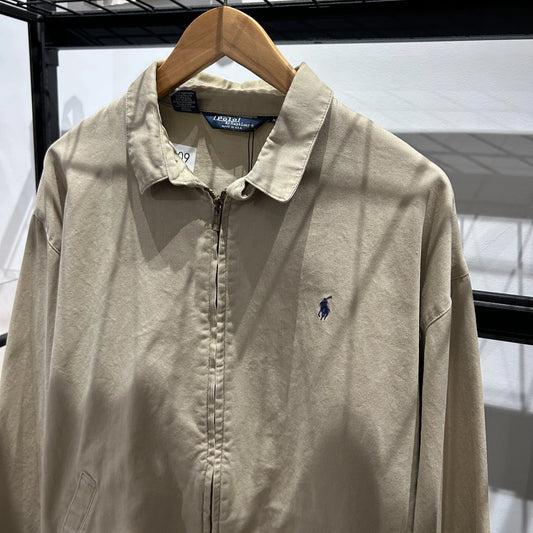 VINTAGE 90s | Polo by Ralph Lauren Cotton Canvas Khaki Harrington Jacket sz M
