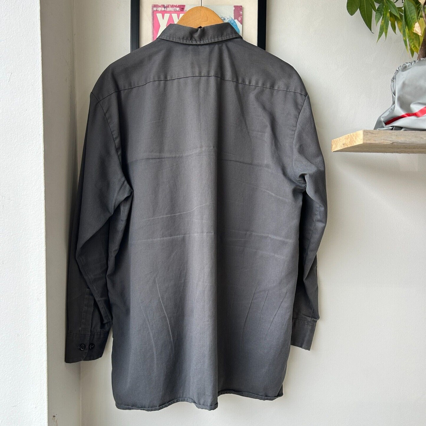 VINTAGE | Dickies Grey Button Down Work Shirt sz L