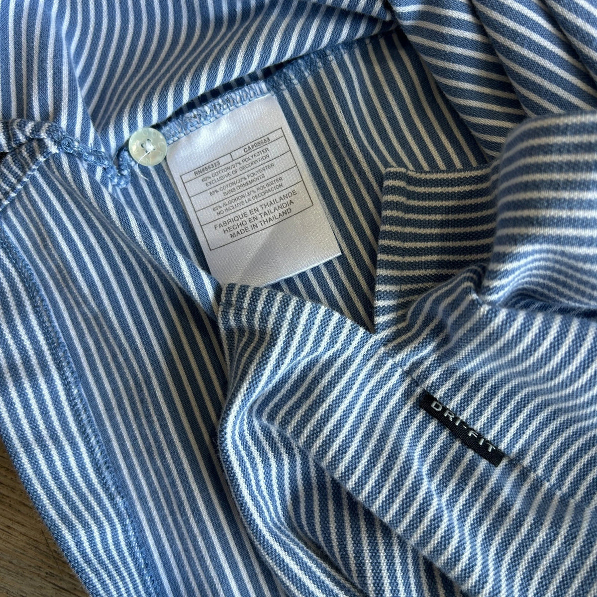 1990s - Y2k | NIKE Golf Striped Blue Dri-Fit Polo Shirt sz XL