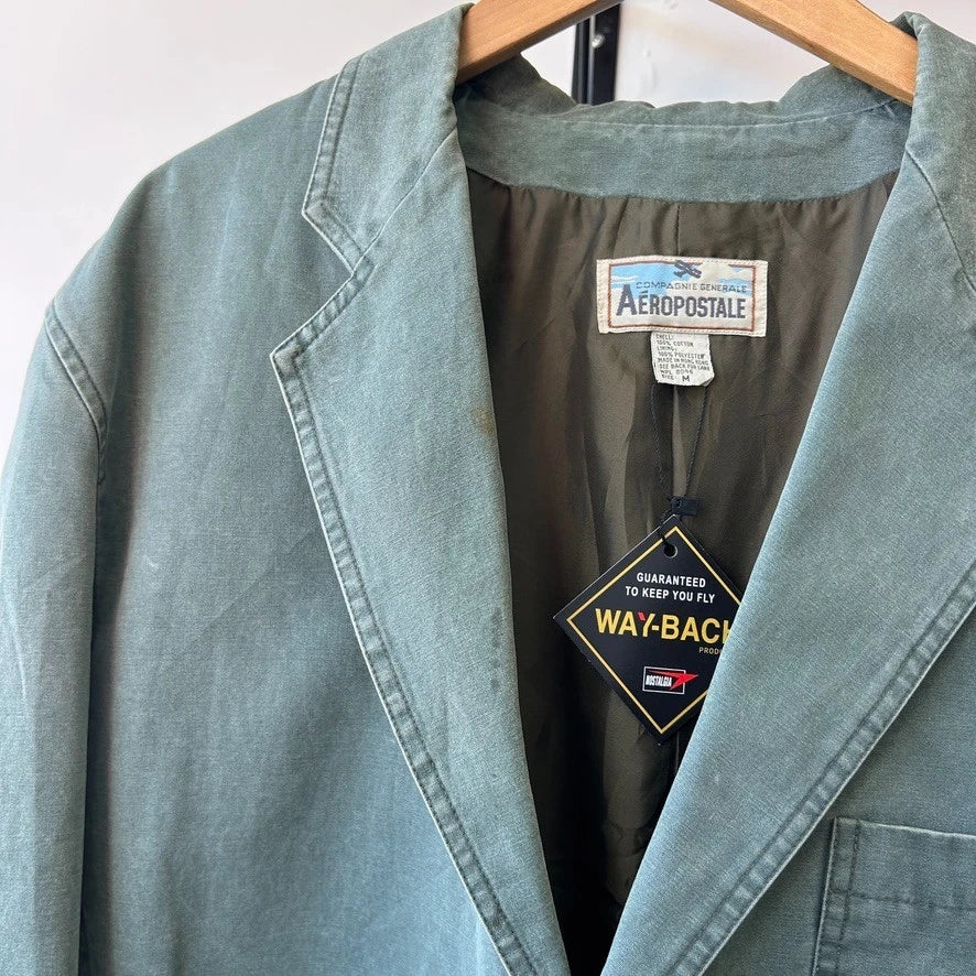 VINTAGE 1990s | Compagnie Generale Aéropostale Clay Green Blazer Jacket sz M/L