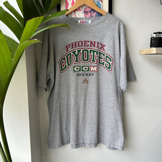 VINTAGE 90s | Phoenix Coyotes NHL Hockey Logo T-Shirt sz XXL Adult