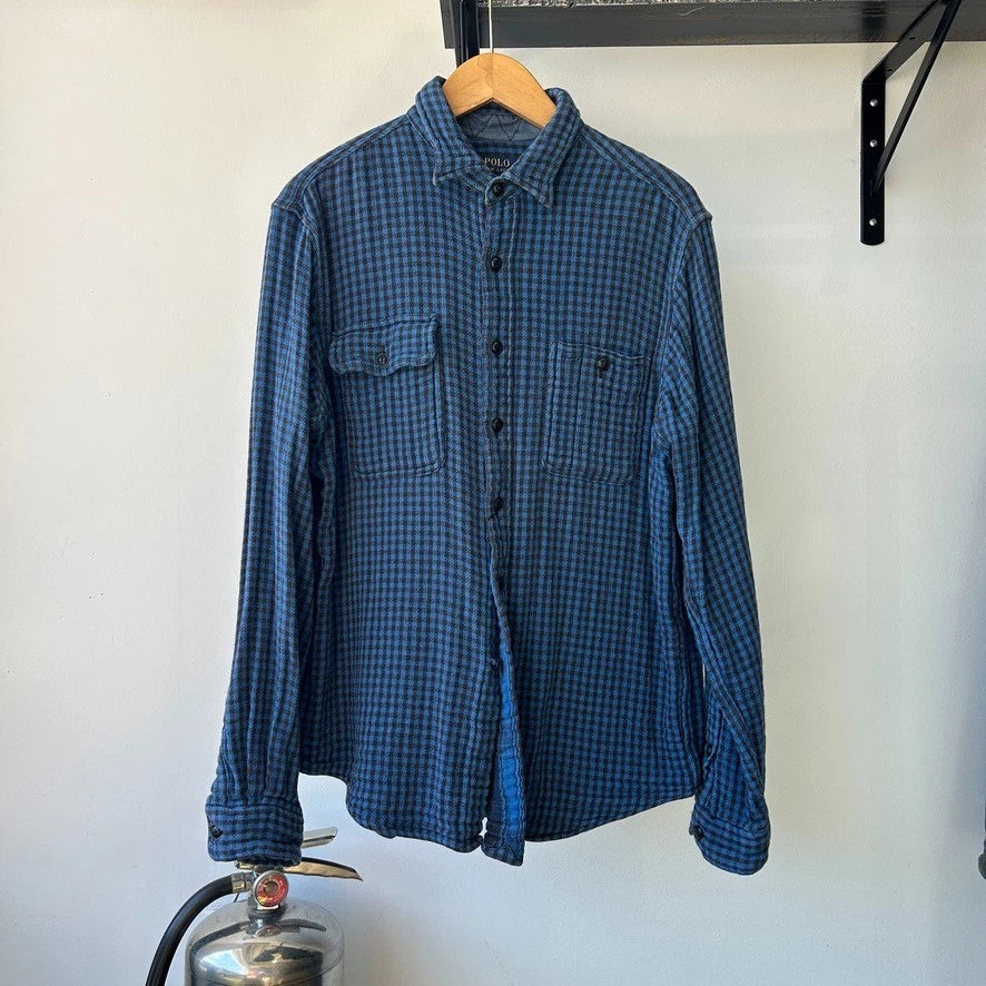 POLO Ralph Lauren | Plaid Double Sided Flannel Vintage Button Down Shirt sz M/L