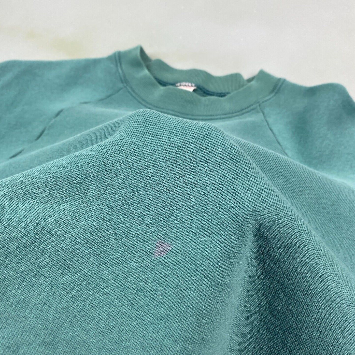 VINTAGE 90s Fruit Of The Loom Blank Green Crewneck Sweater sz Large Womens