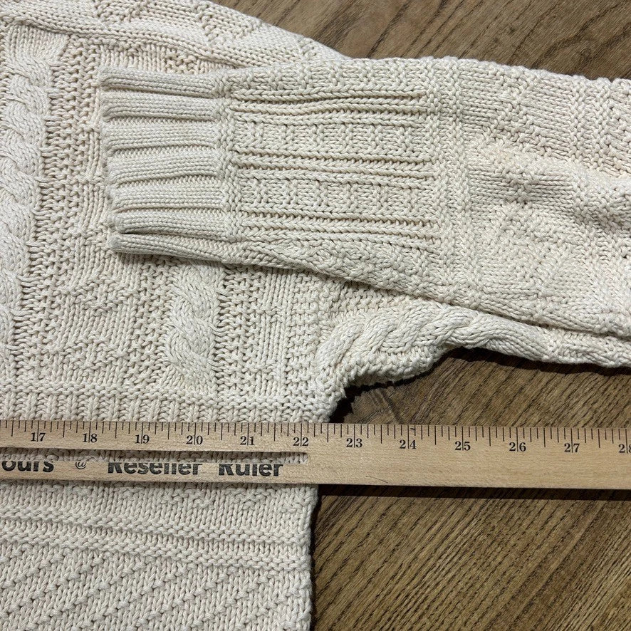 Denim & Supply Ralph Lauren | Vintage Cream Skull Cable Knit Sweater sz M/L