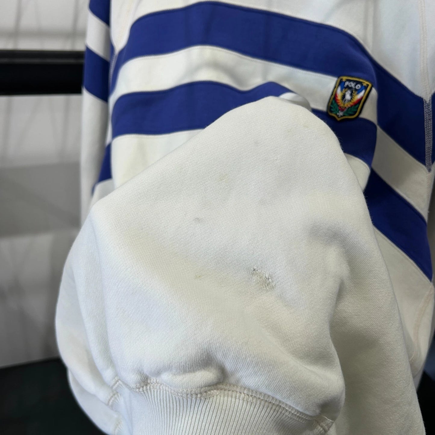 VINTAGE 80s 90s | POLO By Ralph Lauren Uni Crest Striped Crewneck Sweater sz L
