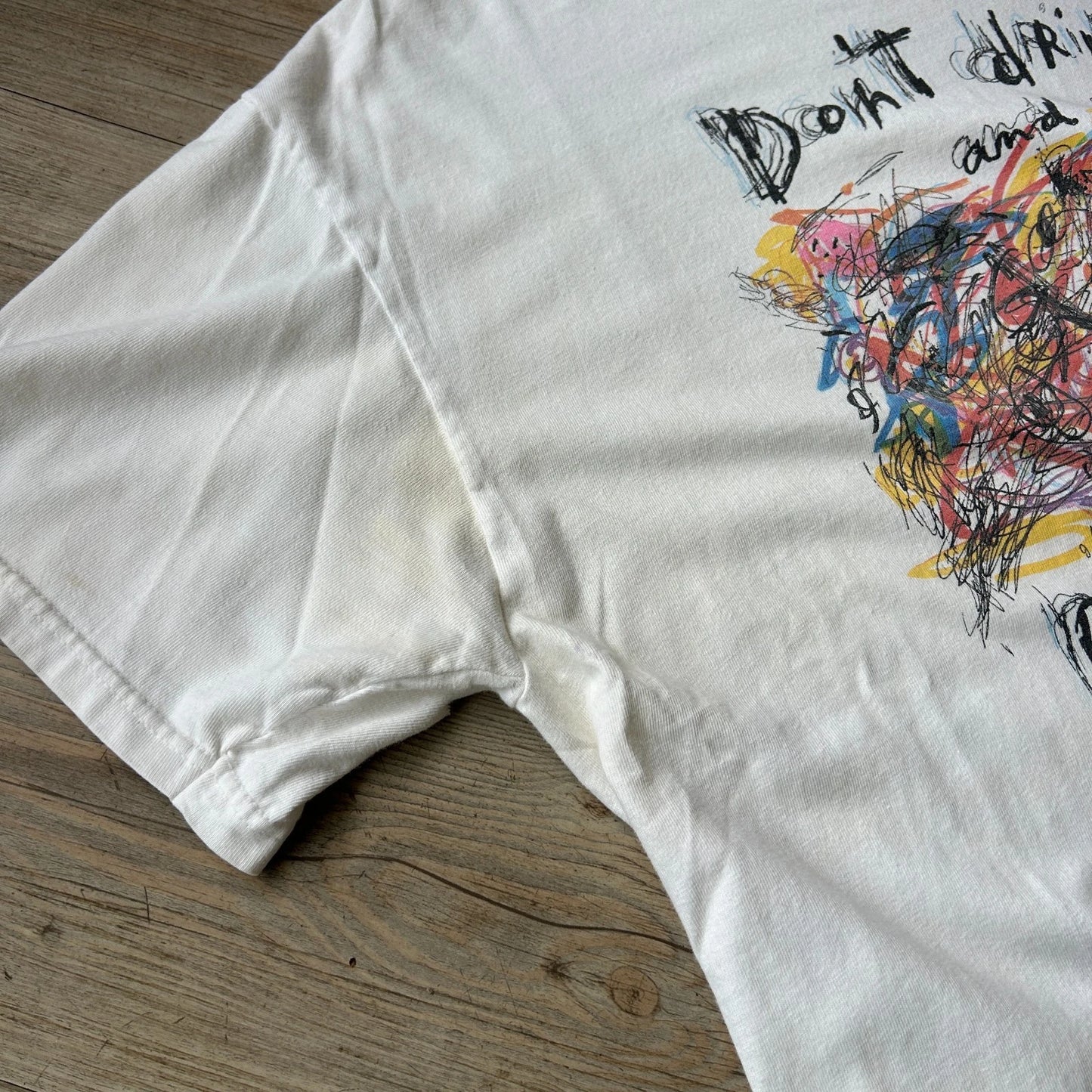 VINTAGE | Don't Drink & Draw Fred Babb Thrashed T-Shirt sz L