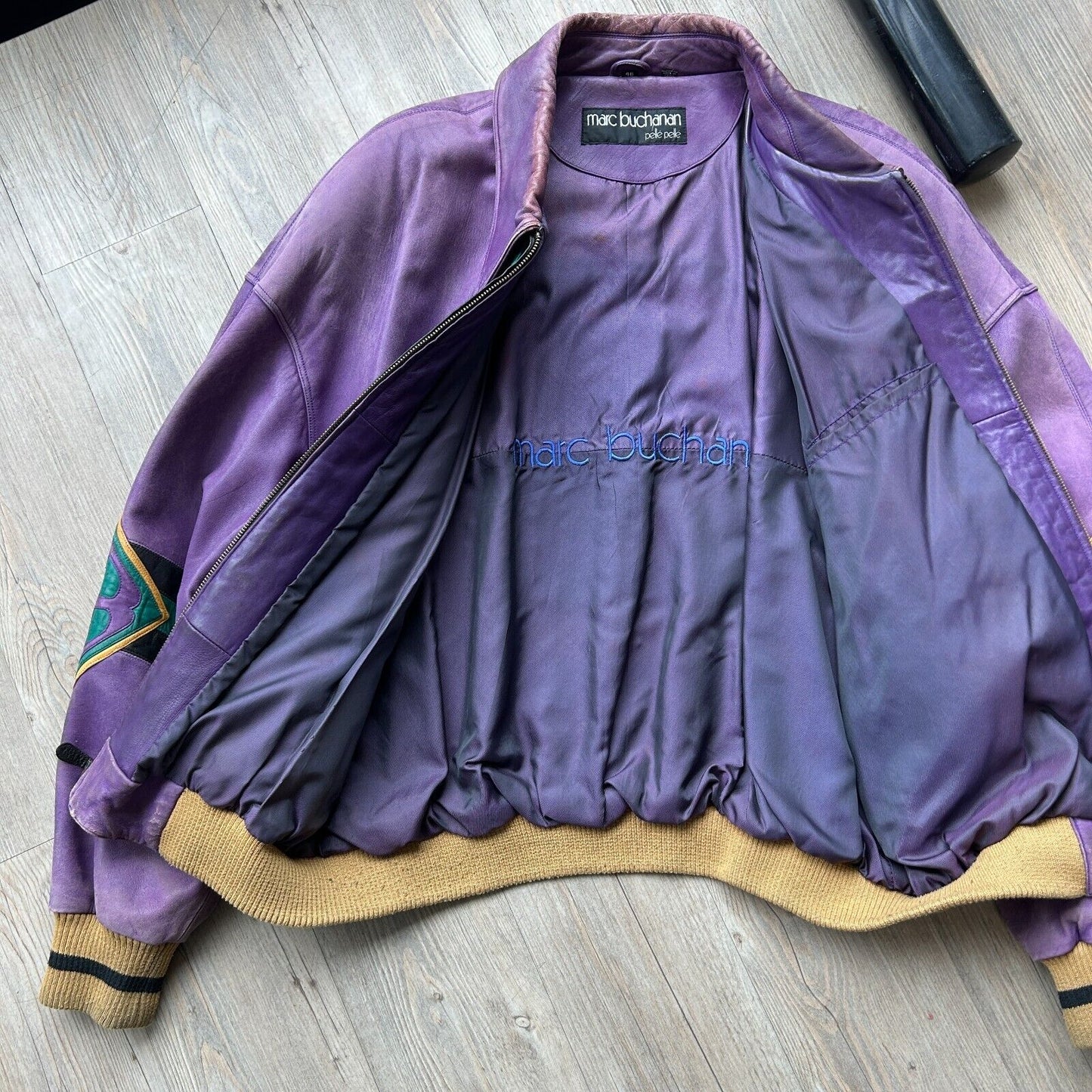 VINTAGE | Pelle Pelle Sode Club Marc Buchanan Leather Bomber Jacket sz 46