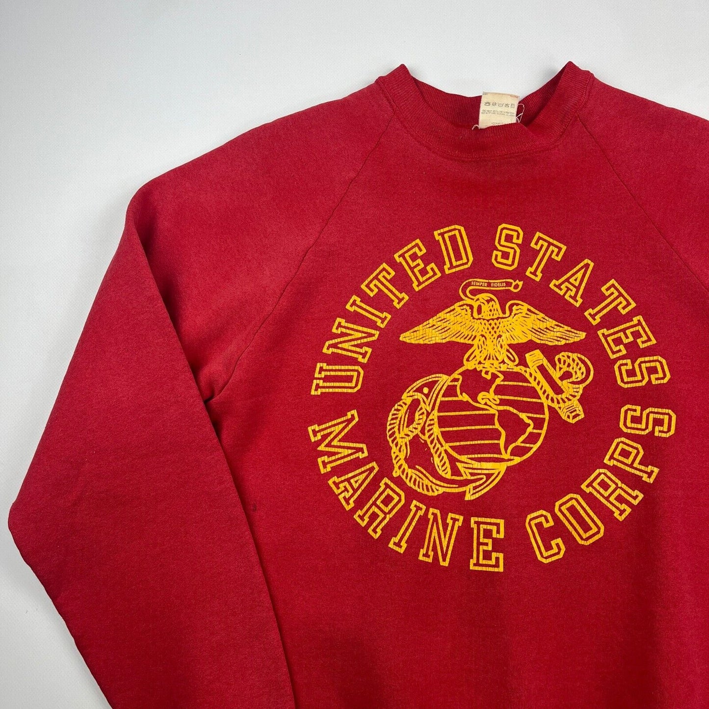 VINTAGE 90s United States Marine Corps Red Crewneck Sweater sz Medium Men