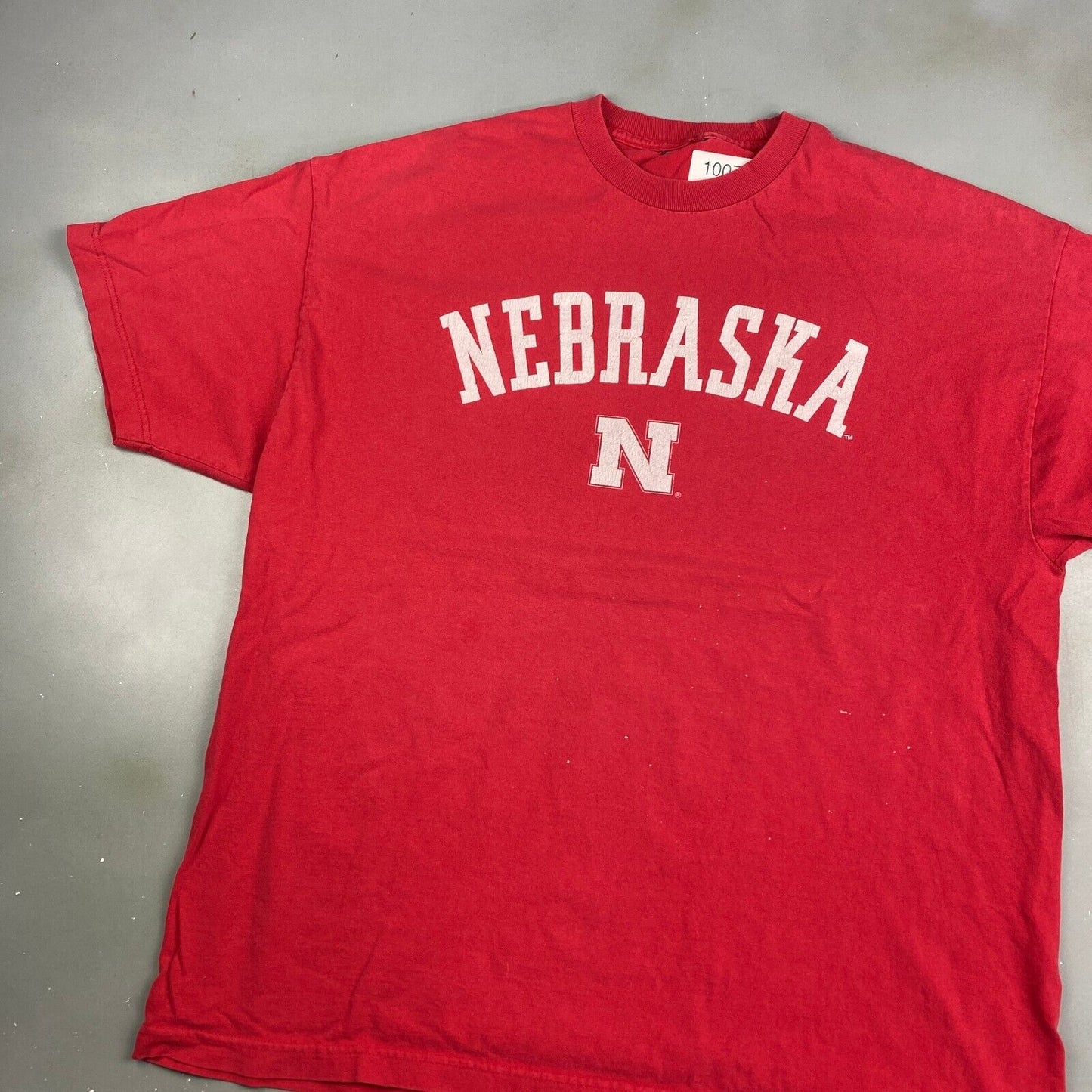 VINTAGE Nebraska Arch Logo Red T-Shirt sz XL Men Adult