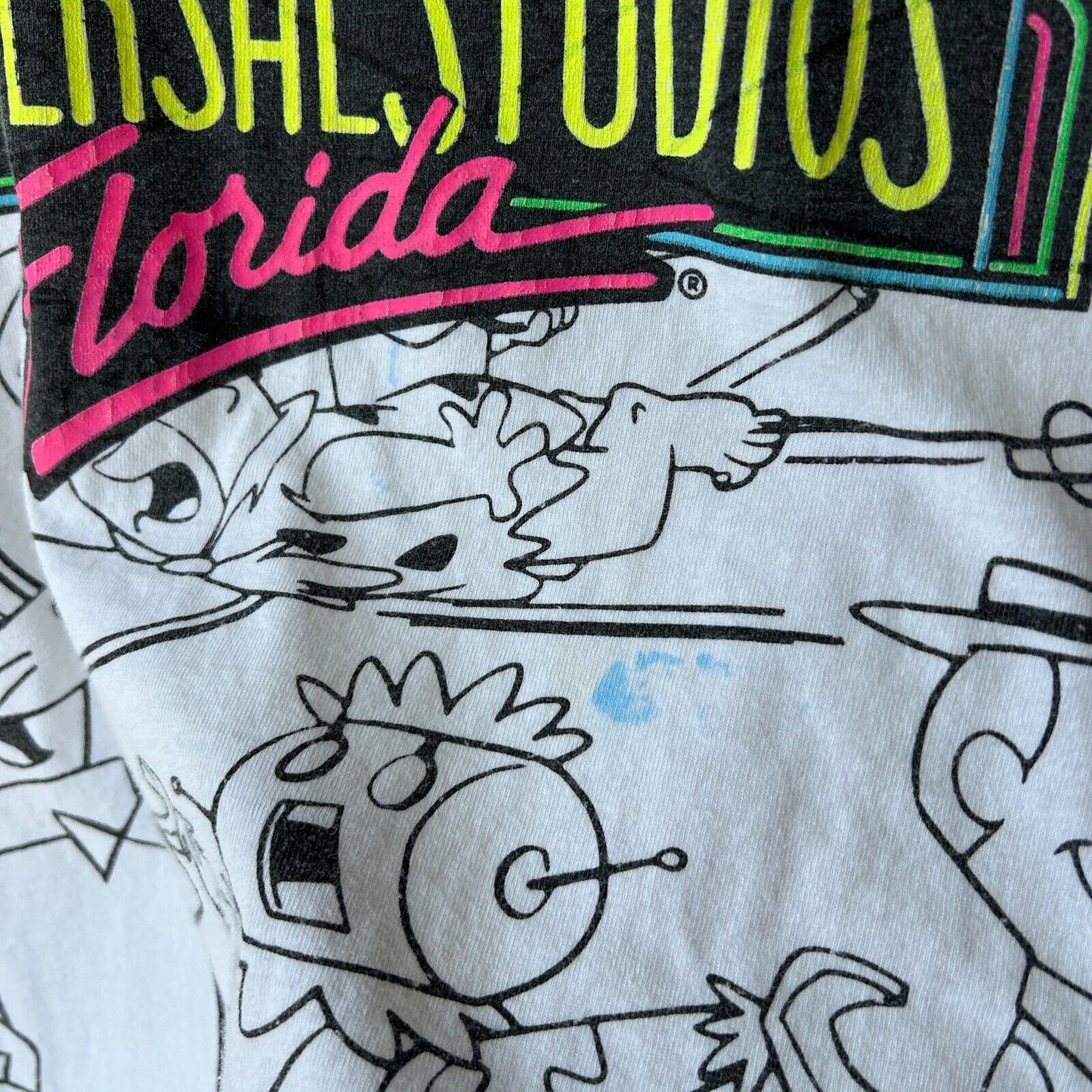 VINTAGE 90s | Universal Studios Florida All Over Print Cartoons T-Shirt sz M