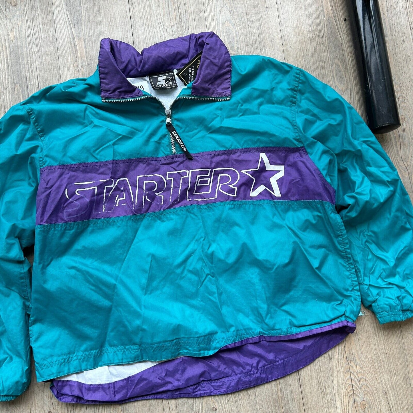VINTAGE 90s | STARTER 1/4 Zip Windbreaker Jacket sz S Adult