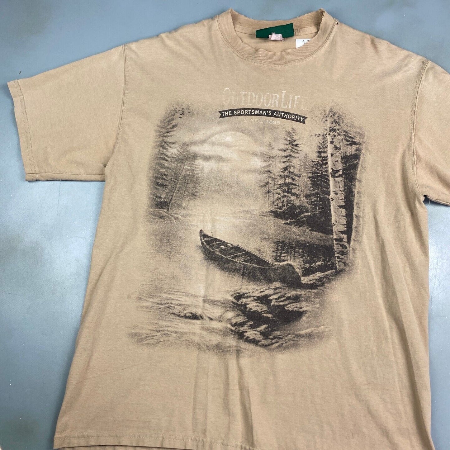 VINTAGE 90s Outdoor Life Faded Brown Nature T-Shirt sz Large Adult