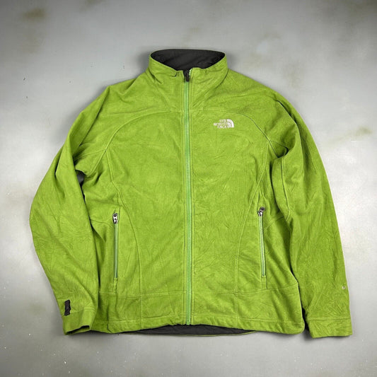 VINTAGE The North Face Green Full Zip Tech Fleece Sweater sz L-XL Adult