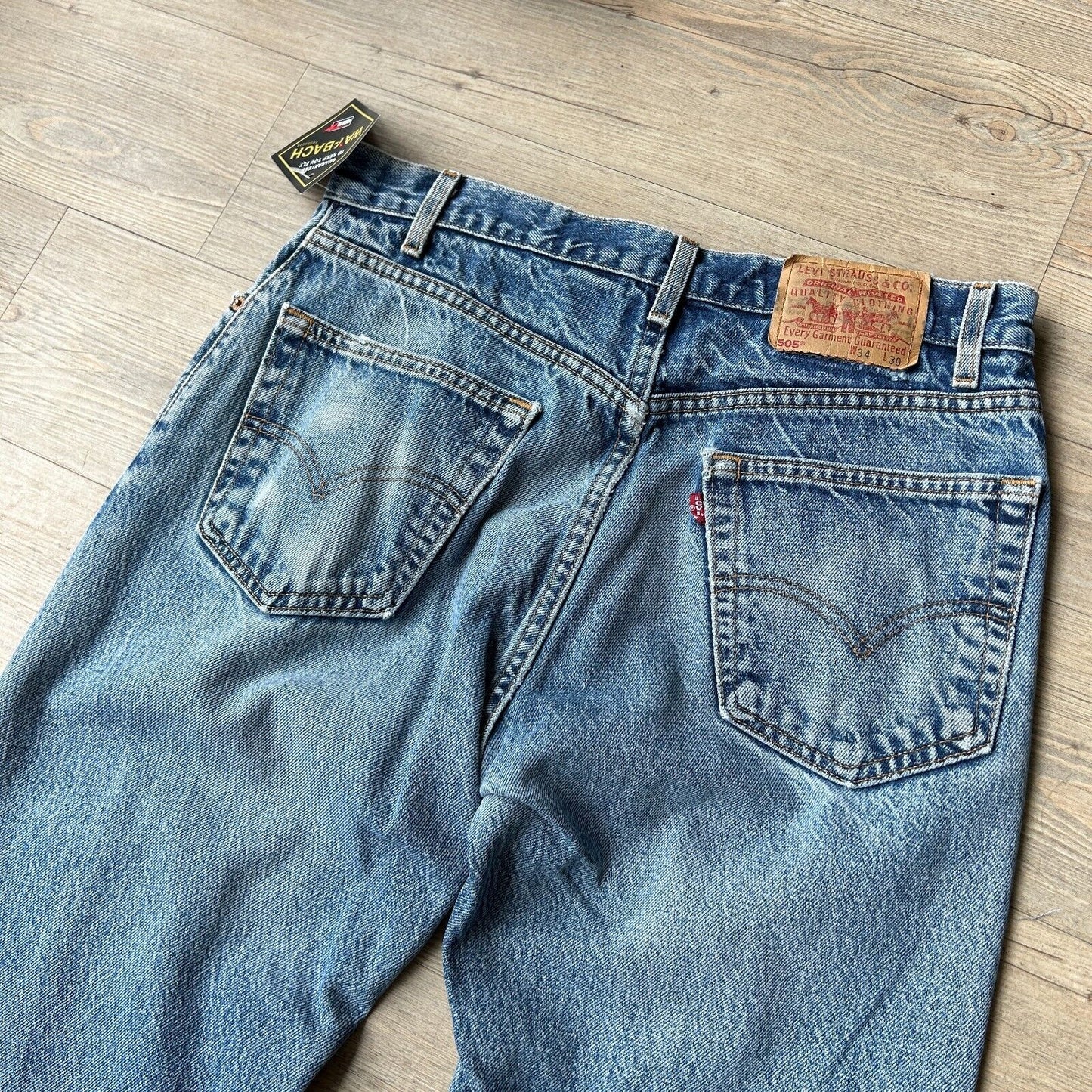 VINTAGE 90s | LEVIS 505 Faded Regular Fit Jeans Pants sz W33 L30 Made In USA