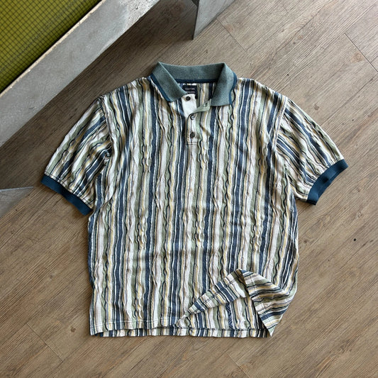 COOGI Style | Vintage Cotton Traders Sport 3D Knit Polo Shirt sz L/XL