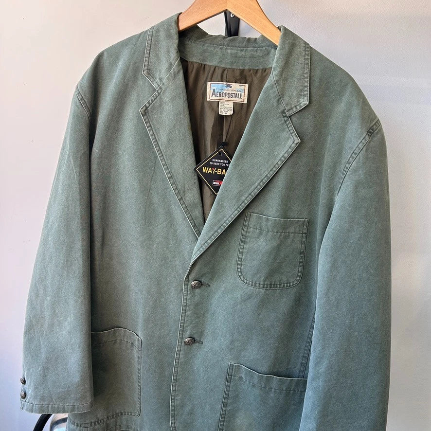 VINTAGE 1990s | Compagnie Generale Aéropostale Clay Green Blazer Jacket sz M/L