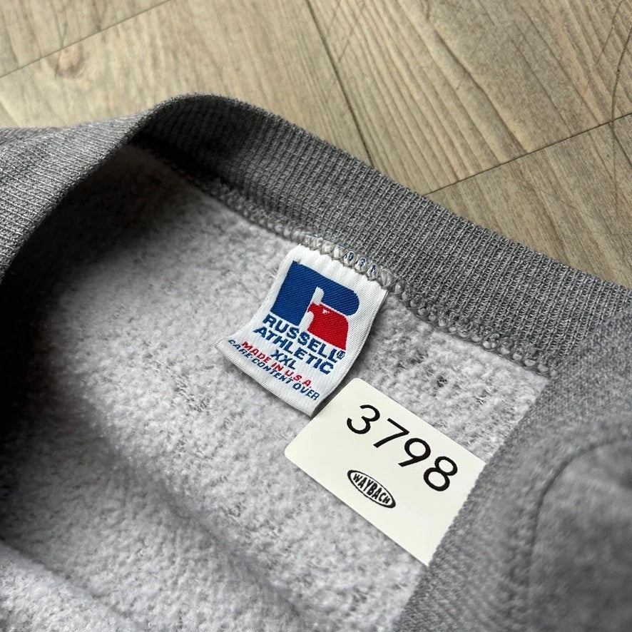 VINTAGE 90s | Russell Athletic Blank Grey Crewneck Sweater sz XXL
