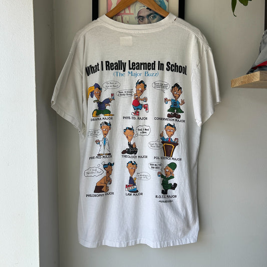 VINTAGE 90s | What I Really Learned In School Thrashed T-shirt sz L
