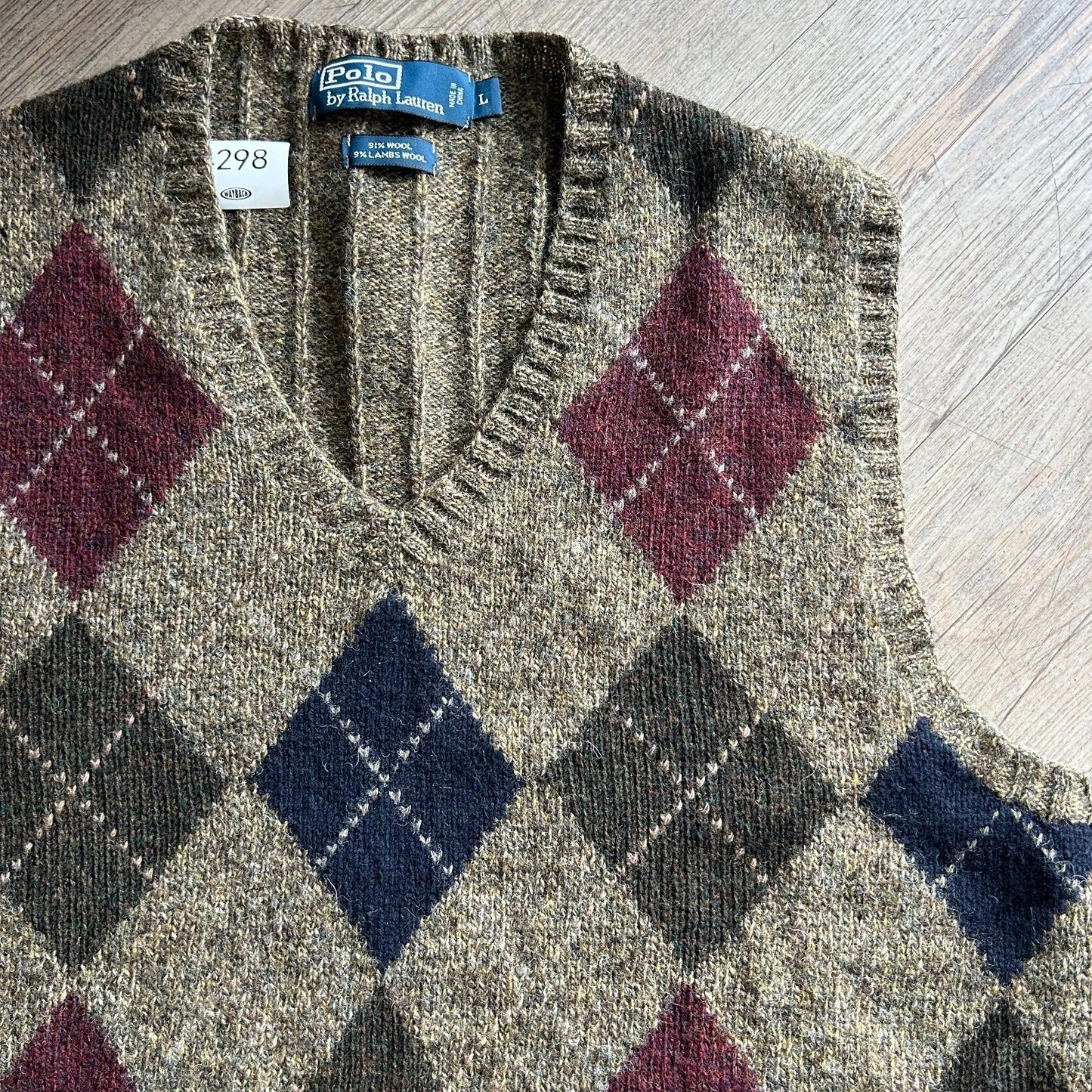 VINTAGE | POLO Ralph Lauren Argyle Wool Sweater Vest sz L