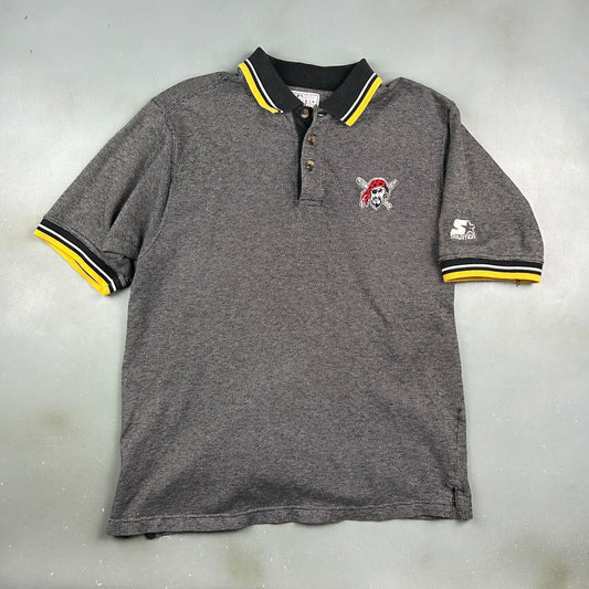 VINTAGE 90s | Pittsburgh Pirates MLB Starter Polo Shirt sz M Adult
