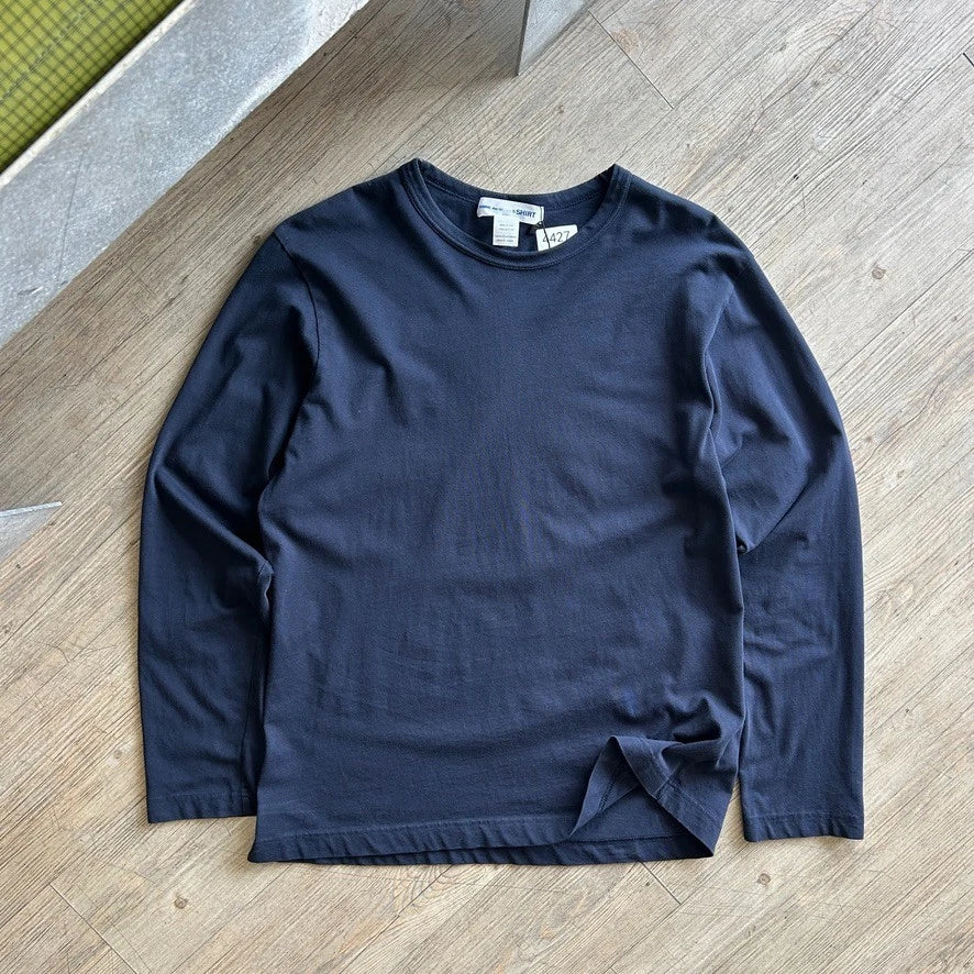 Comme Des Garcons SHIRT | Blank Navy Blue Long Sleeve T-Shirt sz L