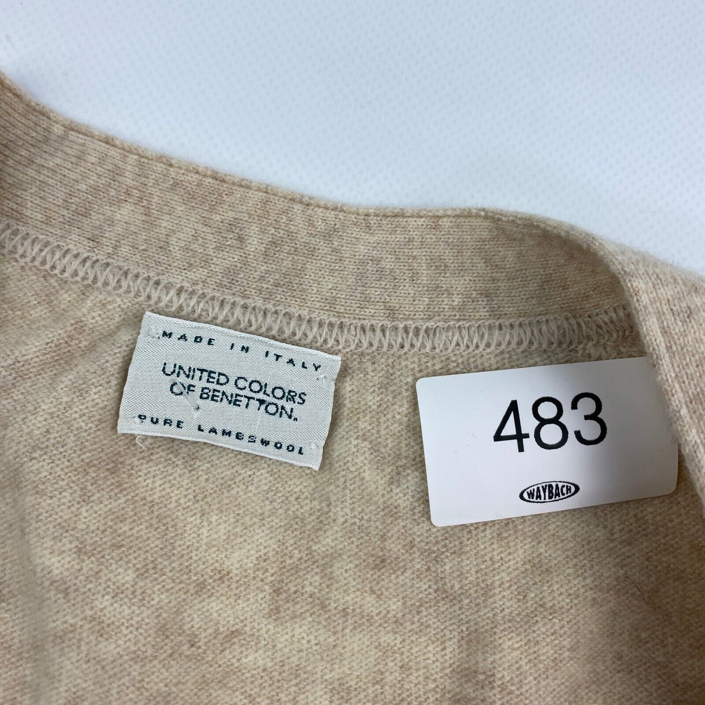 VINTAGE United Colors Of Benetton Lambs Wool Knit Vest Sweater sz Medium Men