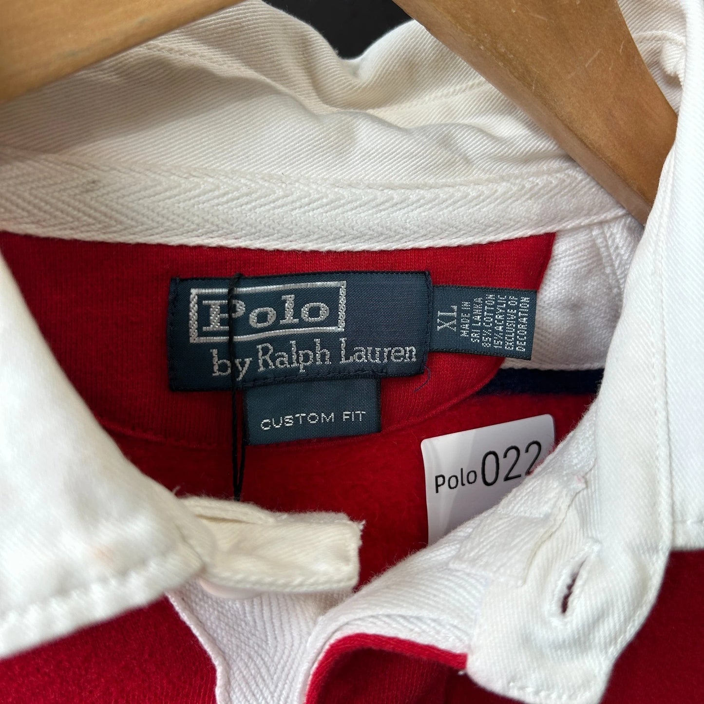 VINTAGE | Polo by Ralph Lauren Striped Sm Pony Rugby Fleece Shirt sz XL