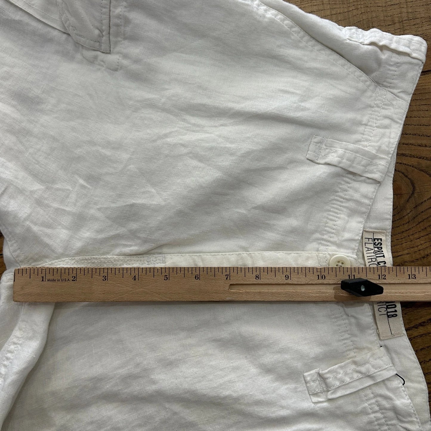 Esprit Co N.Y | White Linen Loose Fit Vintage Y2K Cargo Shorts sz W35