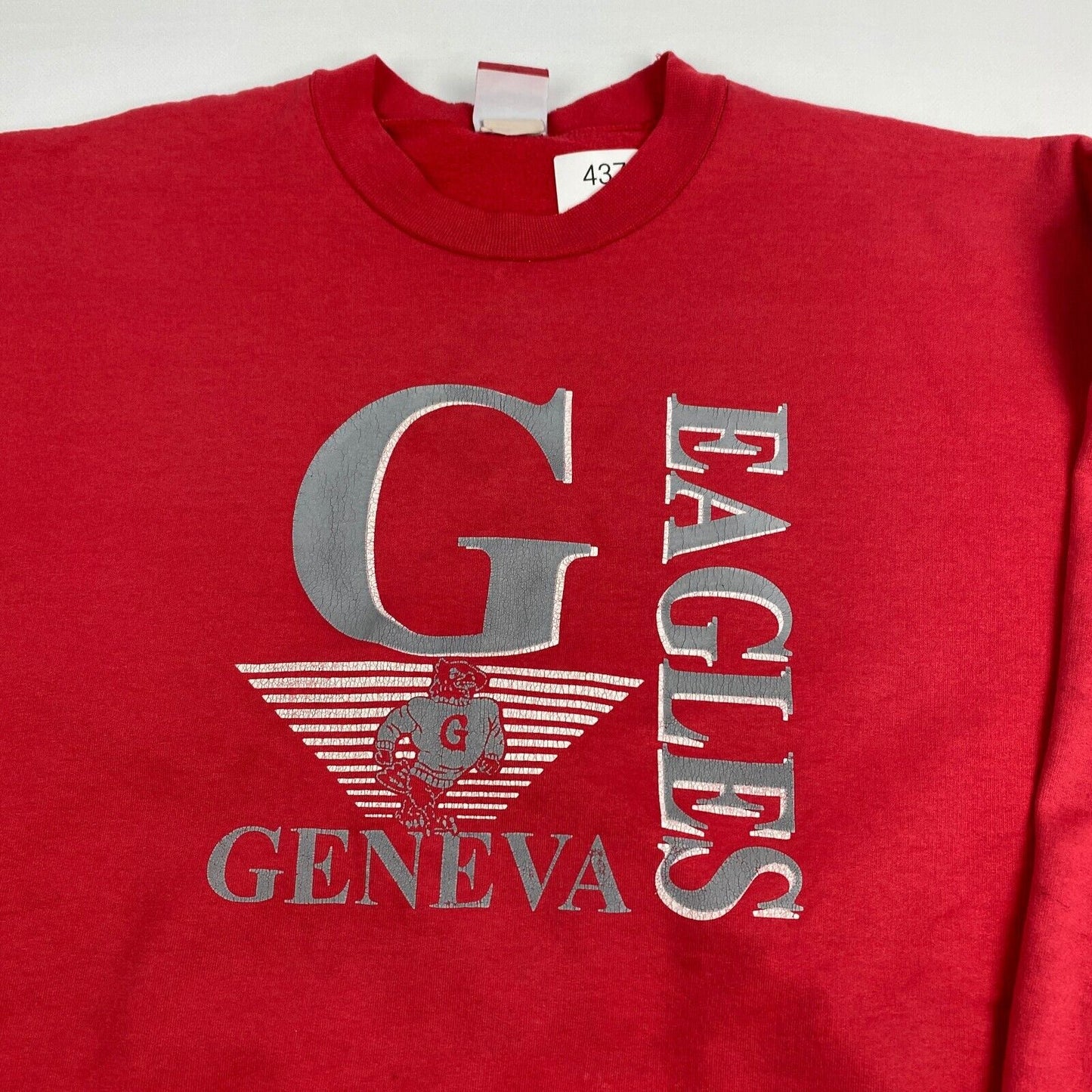 VINTAGE 90s Geneva Eagles Red Champion Crewneck Sweater sz XXL Men