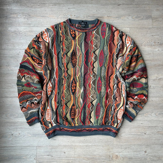 VINTAGE | 3D Textured Coogie Style Knit Sweater sz L