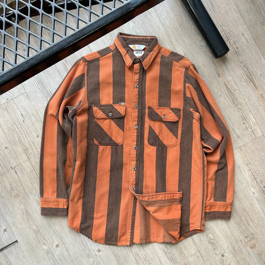 VINTAGE | Carhartt Rugged Outdoor Wear Striped Button Down Shirt sz L