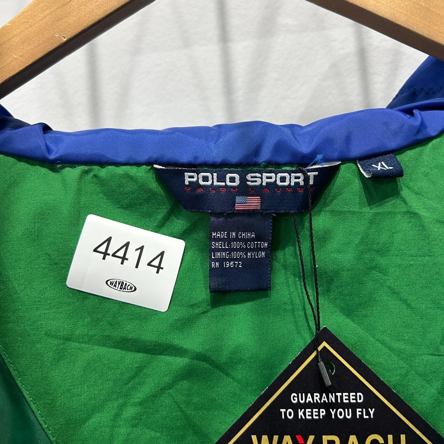 VINTAGE 90s | POLO Sport Ralph Lauren Spellout Cotton Parka Jacket XL