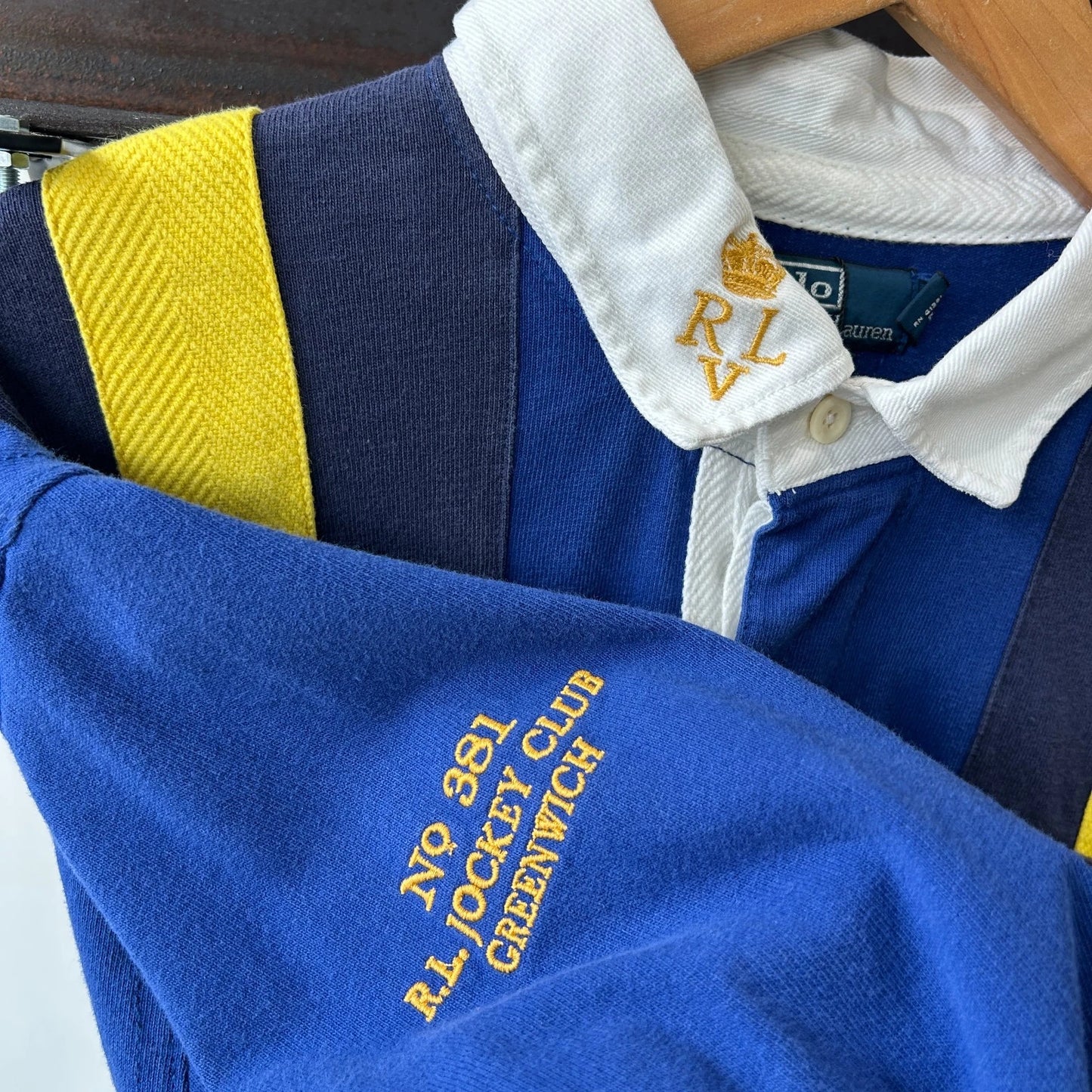 VINTAGE | Polo by Ralph Lauren R.L.P.C Jockey Club Striped Rugby Shirt sz XXL