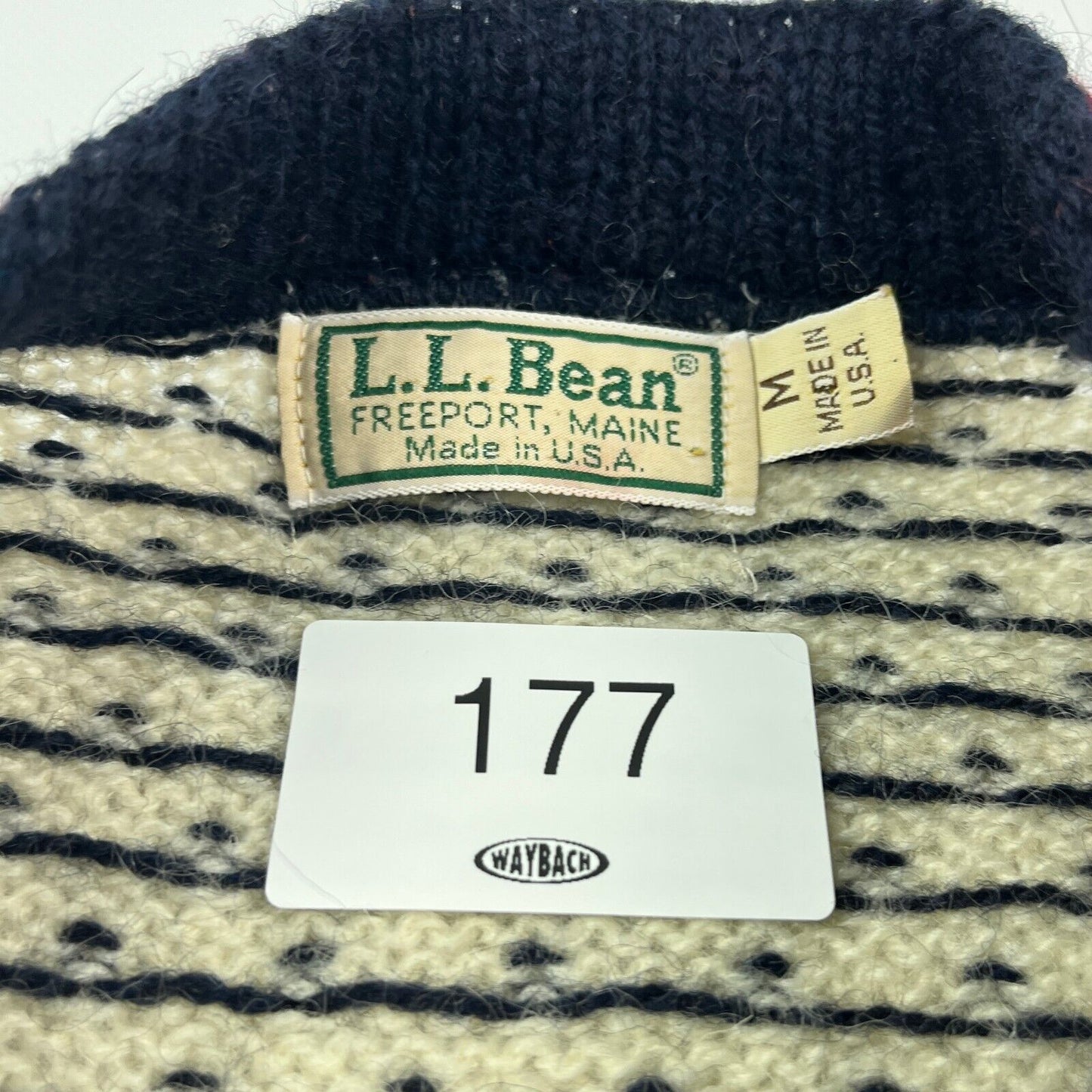 VINTAGE 90s L.L Bean Pattern Knit Cardigan Sweater sz Small Men