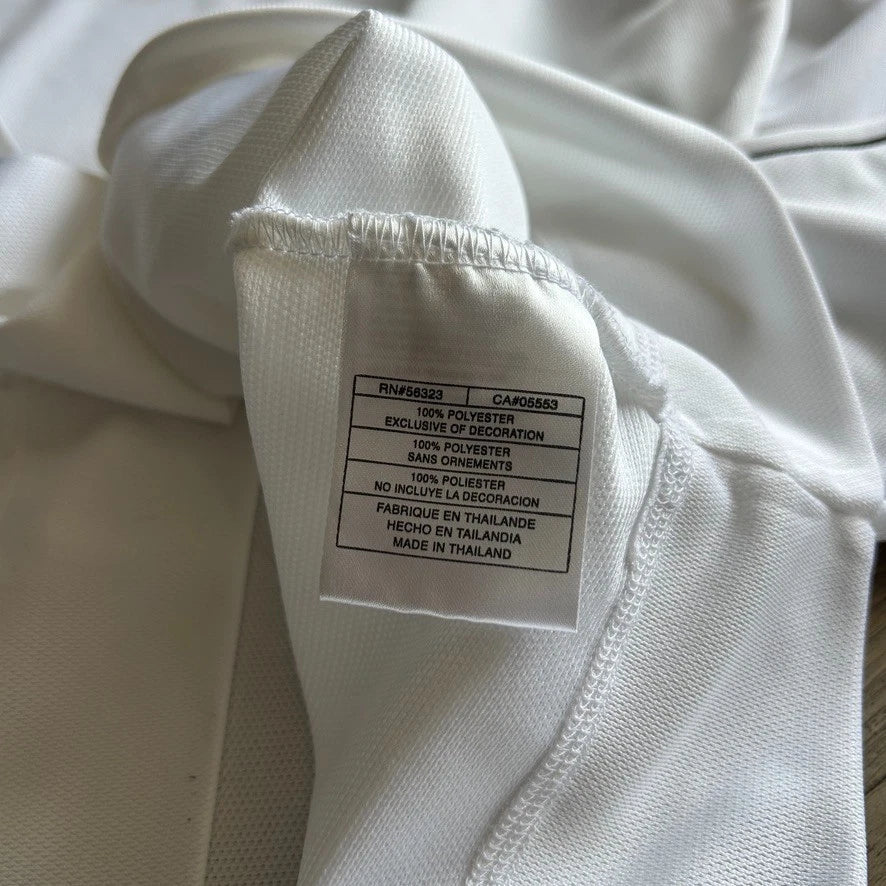 2000s | NIKE Sm Swoosh White Pin Stripe Long Sleeve Jersey T-Shirt sz L