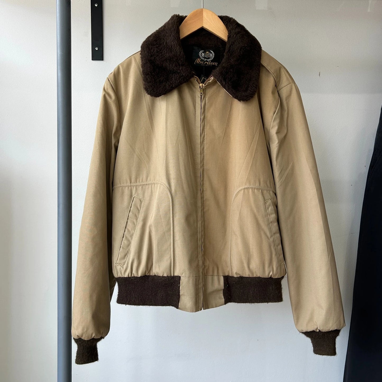 VINTAGE | Aberdeen Faux Fur Collar Bomber Jacket sz L 44