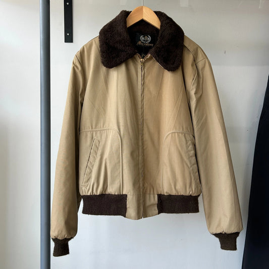 VINTAGE | Aberdeen Faux Fur Collar Bomber Jacket sz L 44