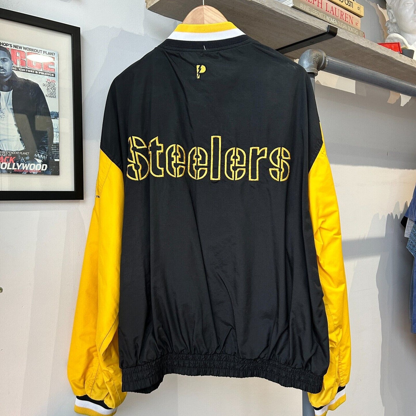 VINTAGE 90s | Pittsburgh Steelers NFL Button Snap Pro Player Jacket sz XL Adult