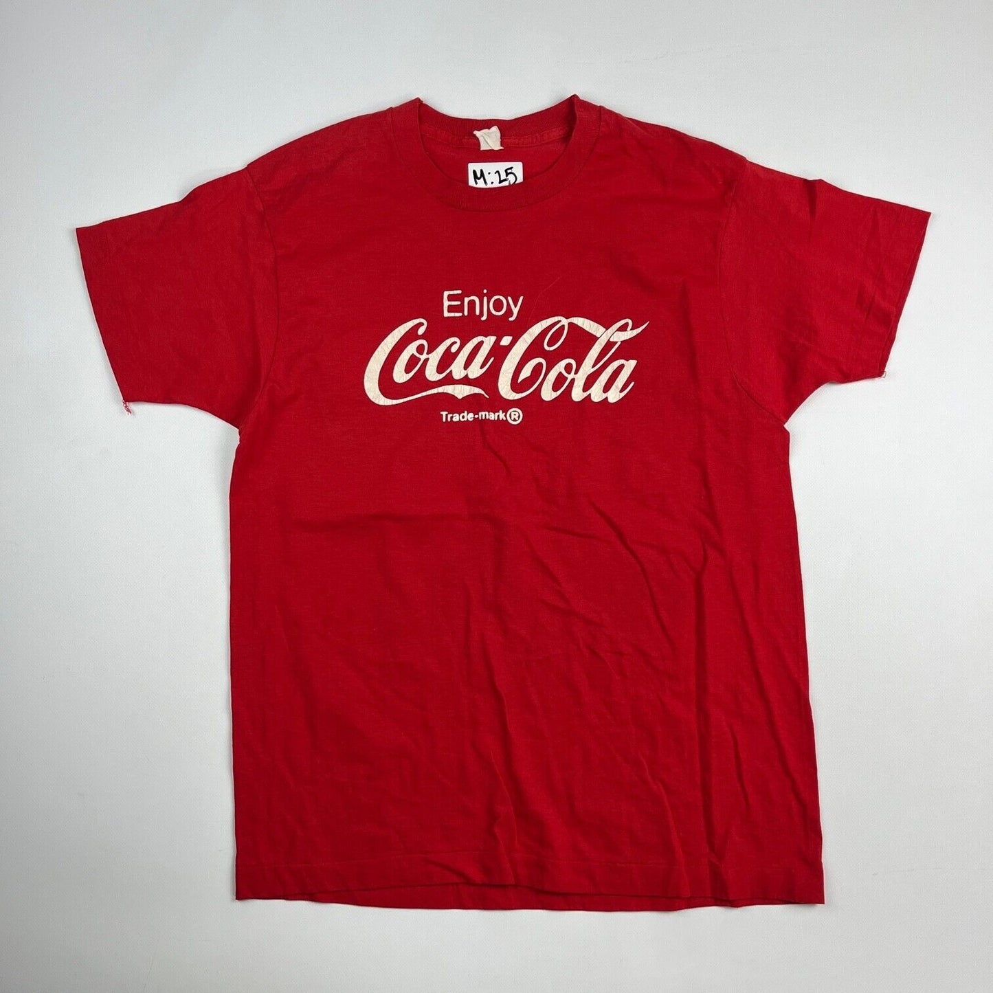 VINTAGE Coca Cola Enjoy Graphic Print Shirt Adult Large Red Men 90s