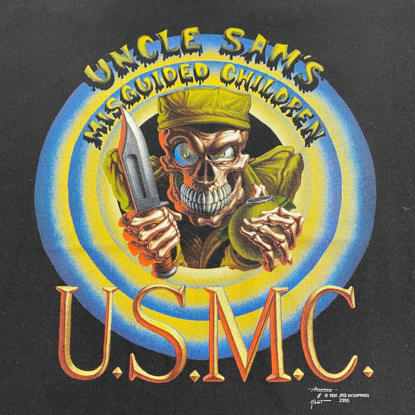 VINTAGE 90s Uncle Sams Misguided Children USMC T-Shirt sz M-L Men