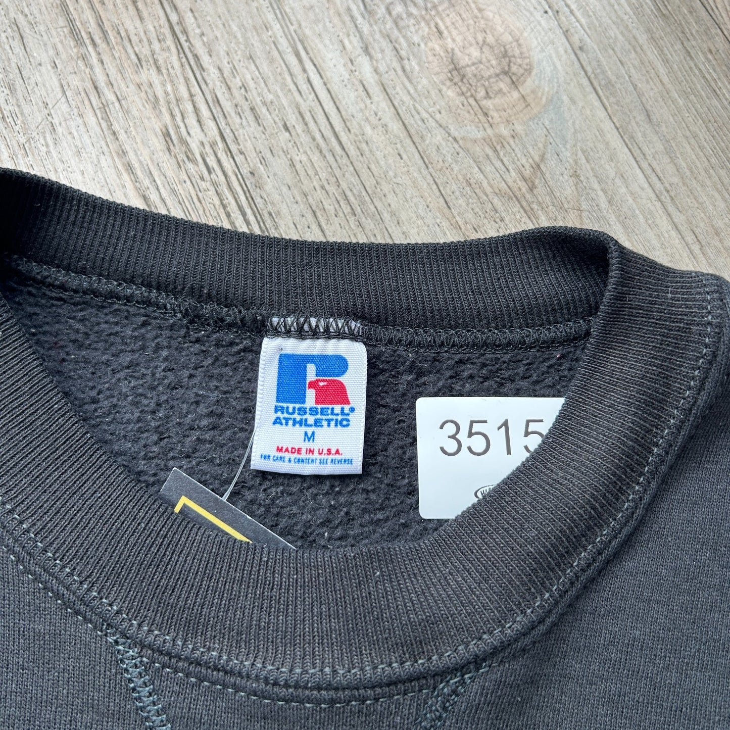 VINTAGE 90s | Russell Athletic Black Crew Sweater Made in USA sz M