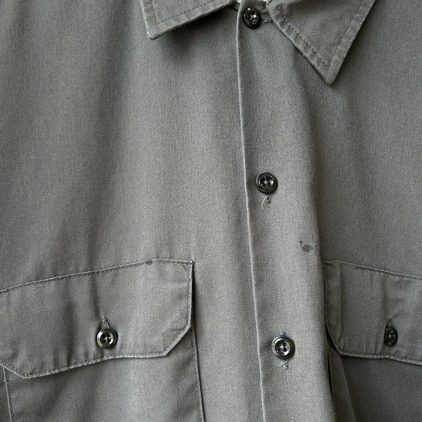 VINTAGE | Dickies Grey Button Down Work Shirt sz L