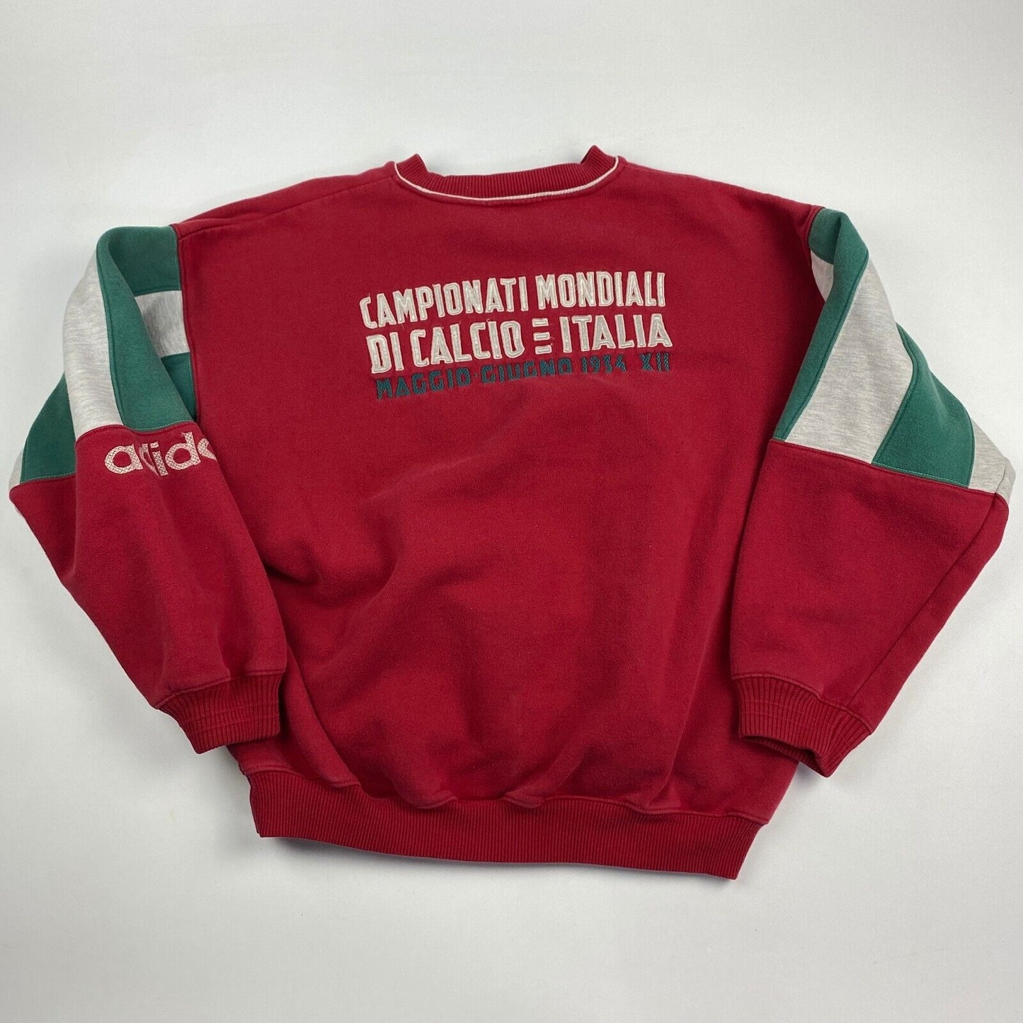 Vintage 80s ADIDAS Campionato Mondiale Di Calcio Italia World Cup Crewneck sz M
